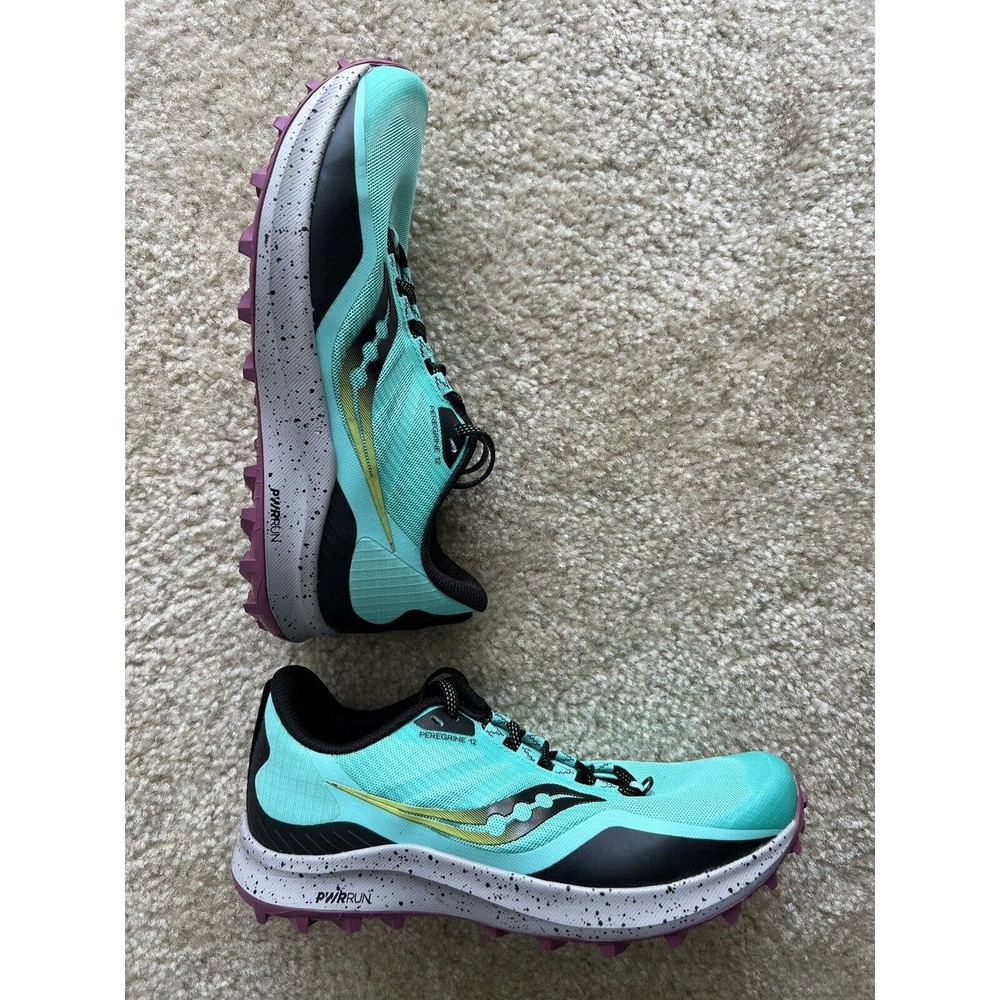 Saucony Peregrine 12 Women’s Size 7.5 Med Trail Running Shoes - ‘Cool Mint/Acid’